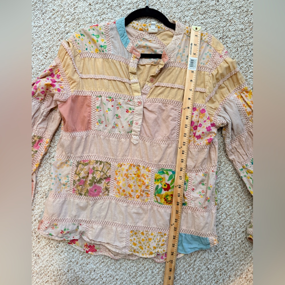 Ivy Jane Patchwork Boho Blouse L Cottagecore Flor… - image 8